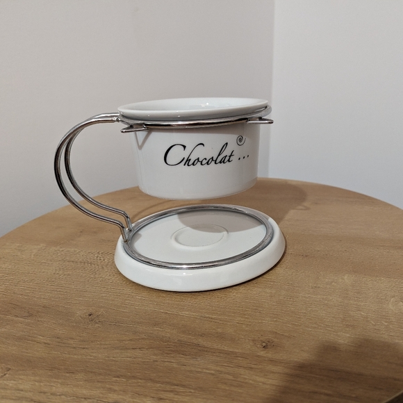 Bella Cucina White & Black "Chocolat..." Fondue  Set - Picture 6 of 6